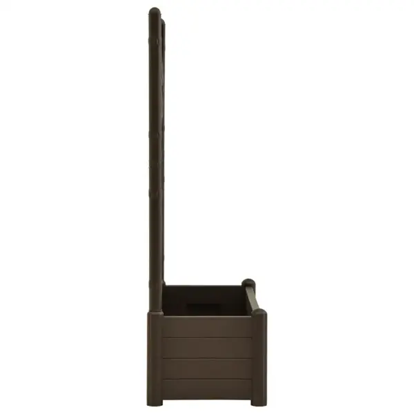 Võrega taimekast 90 l, helepruun PP, 100 x 43 x 142 cm – 5