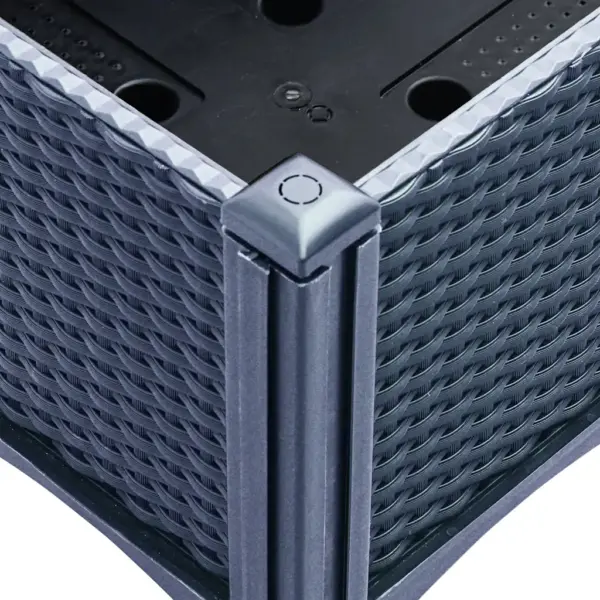 Võrega tõstetud taimekast aeda, sinakashall PP, 160 x 40 x 142 cm – 6