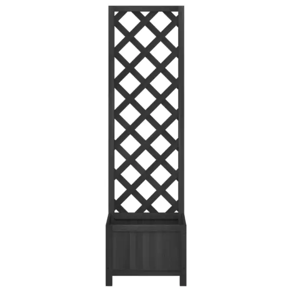 Võrega taimekast aeda ja rõdule, must nulupuit, 40 x 30 x 135 cm – 4