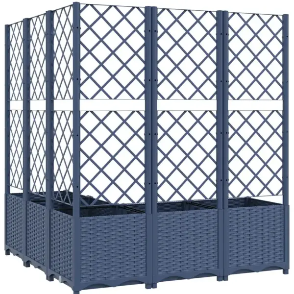 Võrega taimekast ronitaimedele, sinakashall PP, 120 x 120 x 136 cm – 6