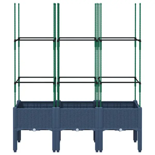 Võrega kõrge taimekast ronitaimedele, sinakashall PP, 120 x 40 x 142,5 cm – 3