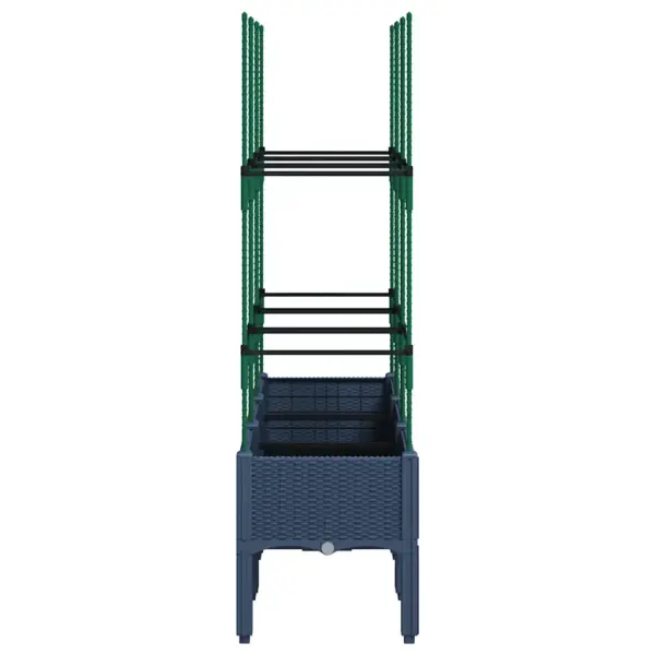 Võrega kõrge taimekast ronitaimedele, sinakashall PP, 120 x 40 x 142,5 cm – 4