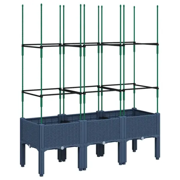 Võrega kõrge taimekast ronitaimedele, sinakashall PP, 120 x 40 x 142,5 cm – 5