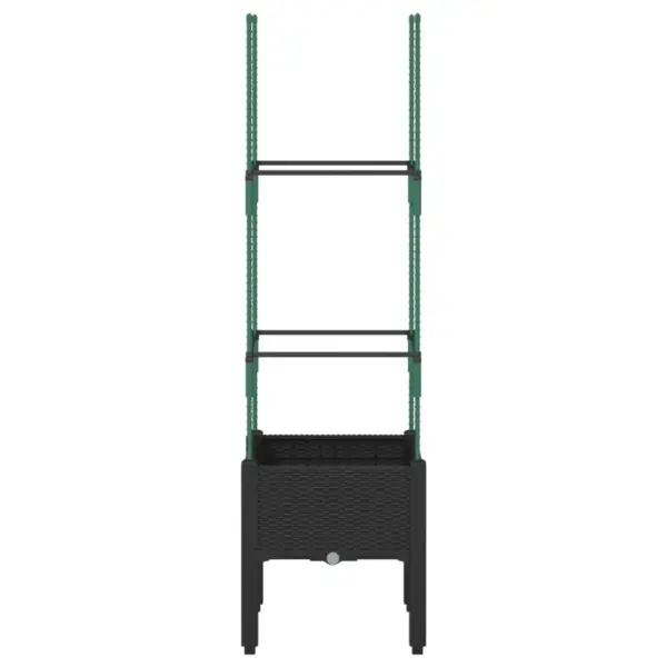 Kõrgendatud võrega taimekast ronitaimedele, must PP, 40 x 40 x 142,5 cm – 3