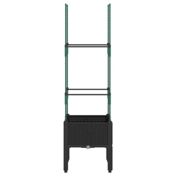 Kõrgendatud võrega taimekast ronitaimedele, must PP, 40 x 40 x 142,5 cm – 4
