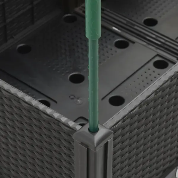 Kõrgendatud võrega taimekast ronitaimedele, must PP, 40 x 40 x 142,5 cm – 6