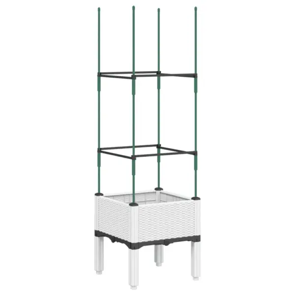 Võrega kõrgendatud taimekast ronitaimedele, valge, 40 x 40 x 142,5 cm, PP – 2