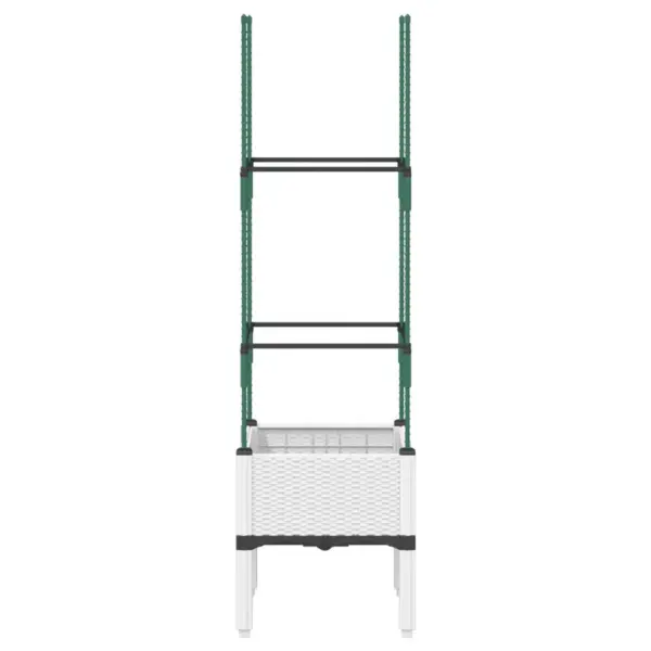 Võrega kõrgendatud taimekast ronitaimedele, valge, 40 x 40 x 142,5 cm, PP – 3