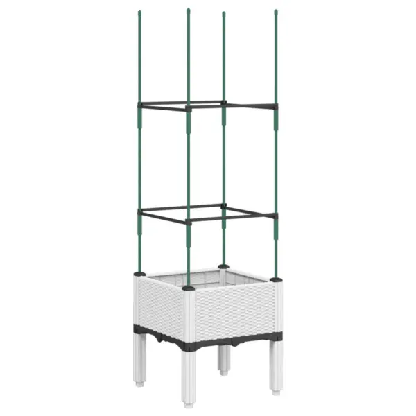 Võrega kõrgendatud taimekast ronitaimedele, valge, 40 x 40 x 142,5 cm, PP – 5