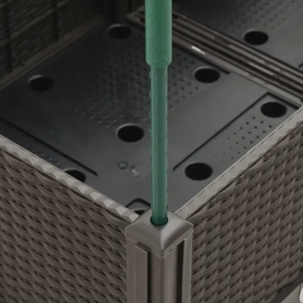 Pruun kõrgendatud võrega taimekast rotangi välimusega, PP, 160 x 40 x 142,5 cm – 6