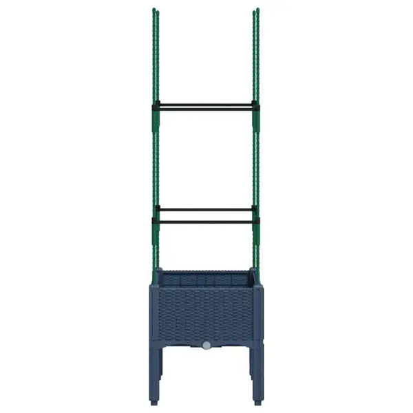 Võrega kõrgendatud taimekast rotangimustriga, sinakashall, 40 x 40 x 142,5 cm, PP – 4