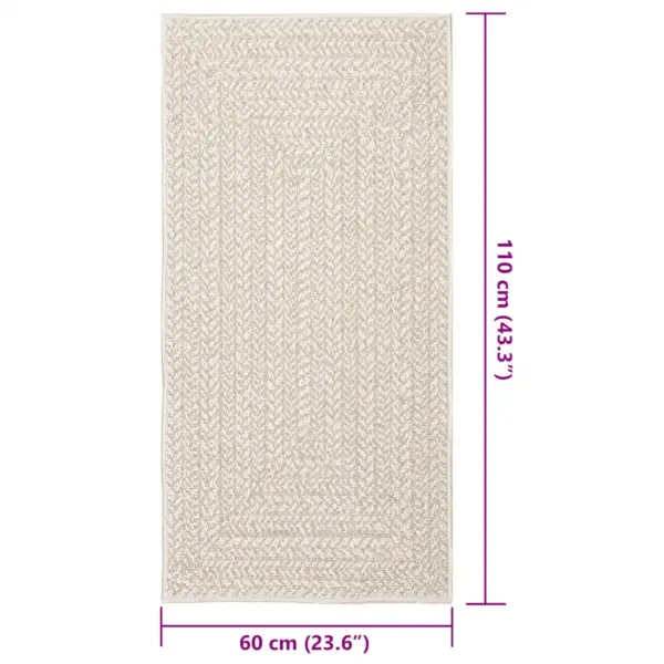 Kreemjas džuudimustriga sise- ja õuevaip ZIZUR, 60 x 110 cm, polüpropüleen – 9