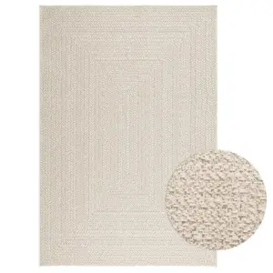 Kreemjasvalge õue- ja toavaip ZIZUR, džuudiviimistlusega, 140 x 200 cm