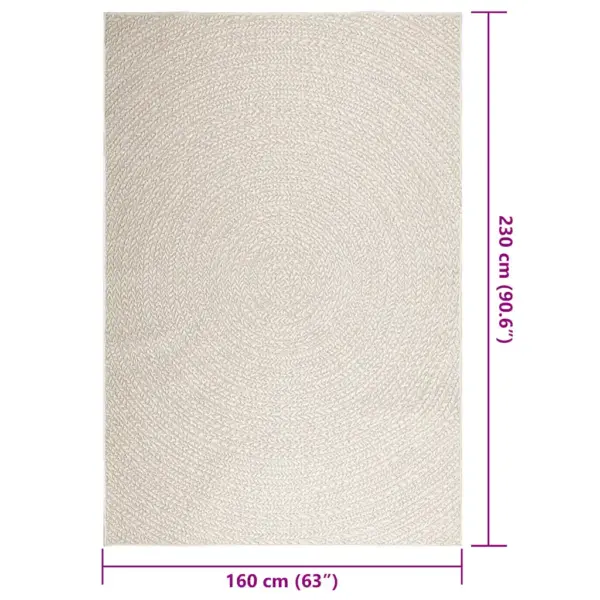 Sise- ja õuevaip ZIZUR, džuudi välimus, kreemjas, 160 x 230 cm, polüpropüleen – 9