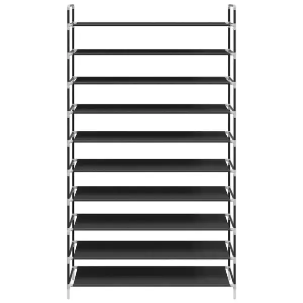 10-riiuliga kingariiul metallraami ja lausriidest riiulitega, must, 100 x 29,5 x 170 cm – 4