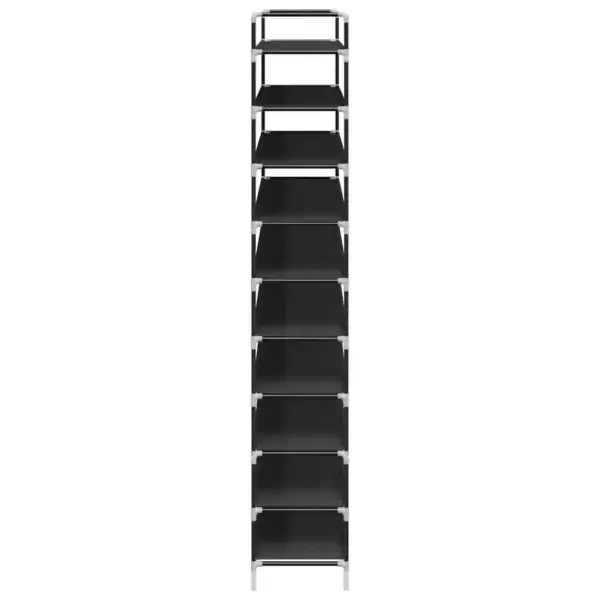 10-riiuliga kingariiul metallraami ja lausriidest riiulitega, must, 100 x 29,5 x 170 cm – 5