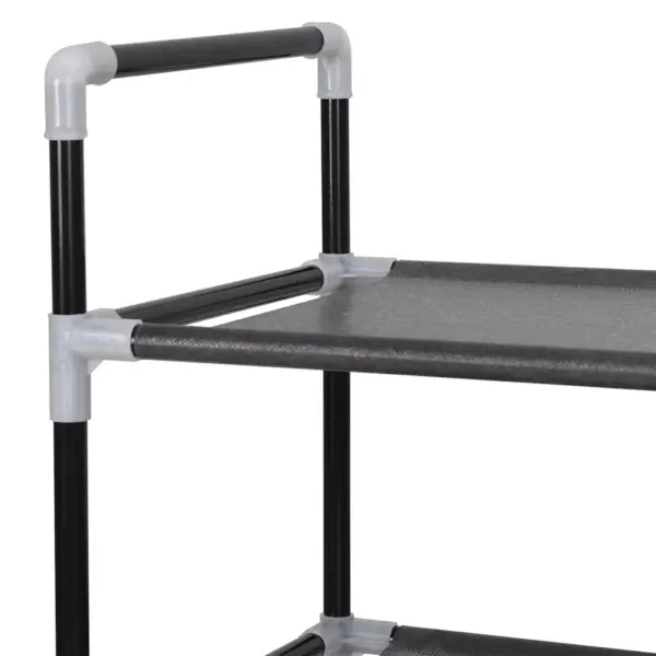 10-riiuliga kingariiul metallraami ja lausriidest riiulitega, must, 100 x 29,5 x 170 cm – 6