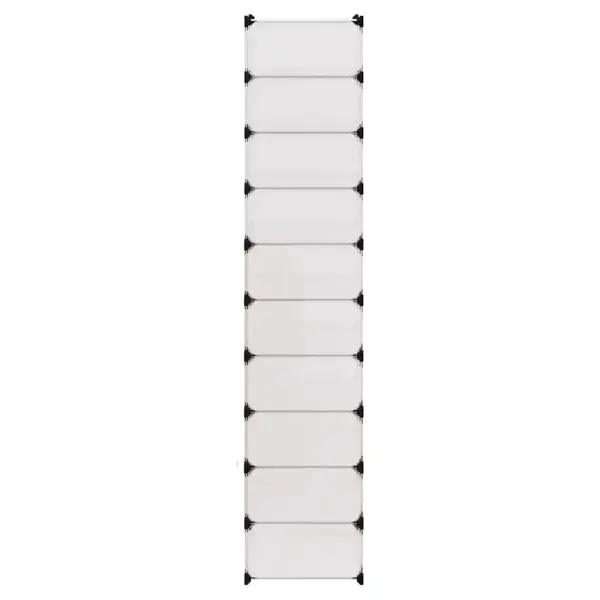 10 sektsiooniga jalatsikapp ustega, valge, plastpaneelid ja terasraam, 47 x 37 x 172 cm – 4