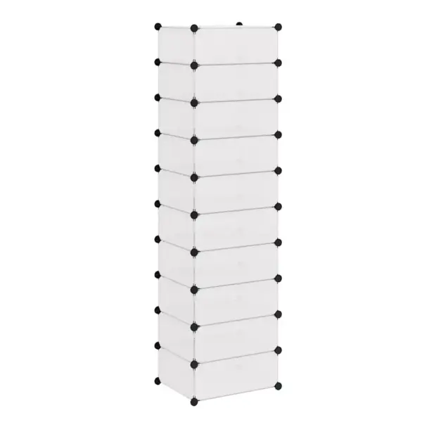 10 sektsiooniga jalatsikapp ustega, valge, plastpaneelid ja terasraam, 47 x 37 x 172 cm – 5
