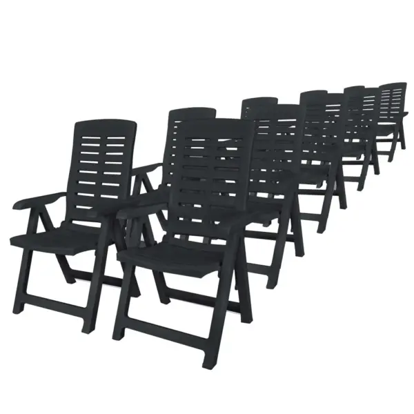 11-osaline plastist aiamööbli komplekt, antratsiithall, laud 216 x 90 cm, 10 kokkupandavat tooli – 2