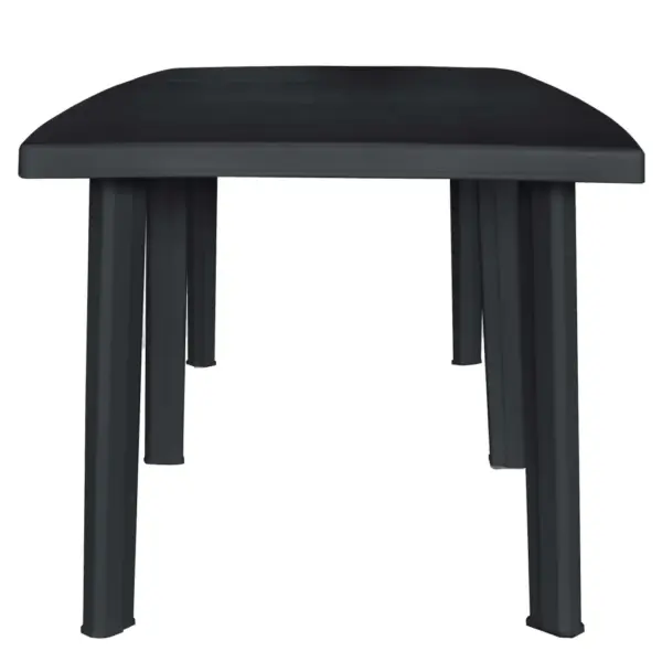 11-osaline plastist aiamööbli komplekt, antratsiithall, laud 216 x 90 cm, 10 kokkupandavat tooli – 11