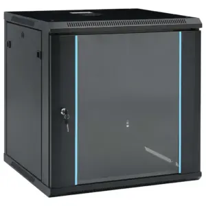 12U seinale paigaldatav 19'' võrgukapp, must, IP20, 600 x 600 x 640 mm