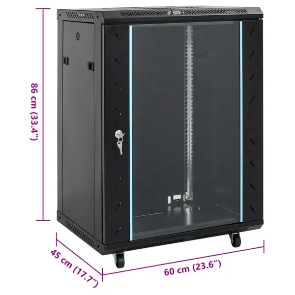 15U 19-tolline võrgukapp ratastega, IP20, must, 60 x 45 x 86 cm – 8