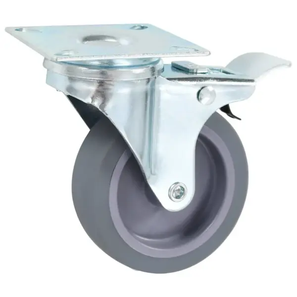 16 tk pöörlevad mööblirattad, 75 mm, hall TPR, pooled piduritega – 3
