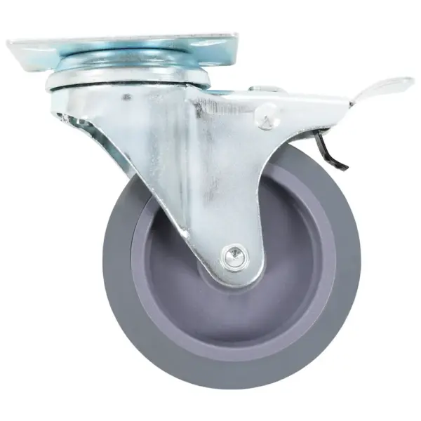 16 tk pöörlevad mööblirattad, 75 mm, hall TPR, pooled piduritega – 4