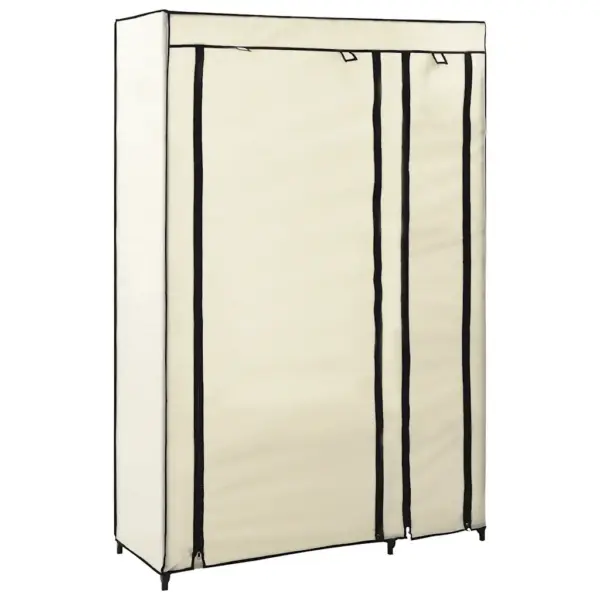 Kokkupandavad riidekapid, 2 tk, kreemjasvalge fliiskangas, 110 x 45 x 175 cm – 3