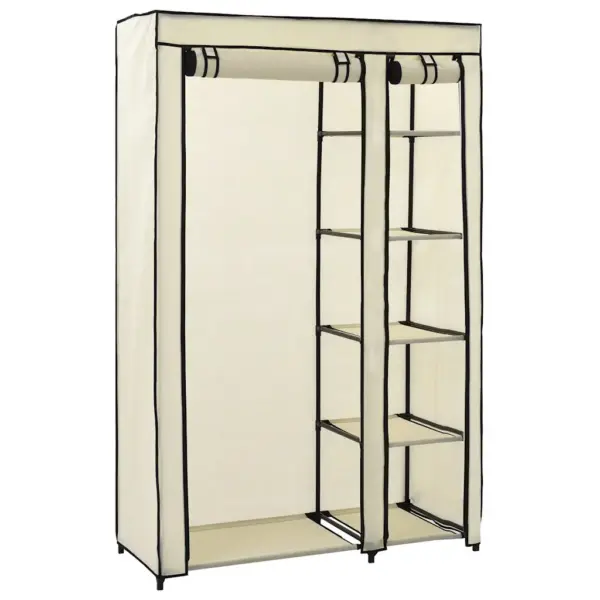 Kokkupandavad riidekapid, 2 tk, kreemjasvalge fliiskangas, 110 x 45 x 175 cm – 4