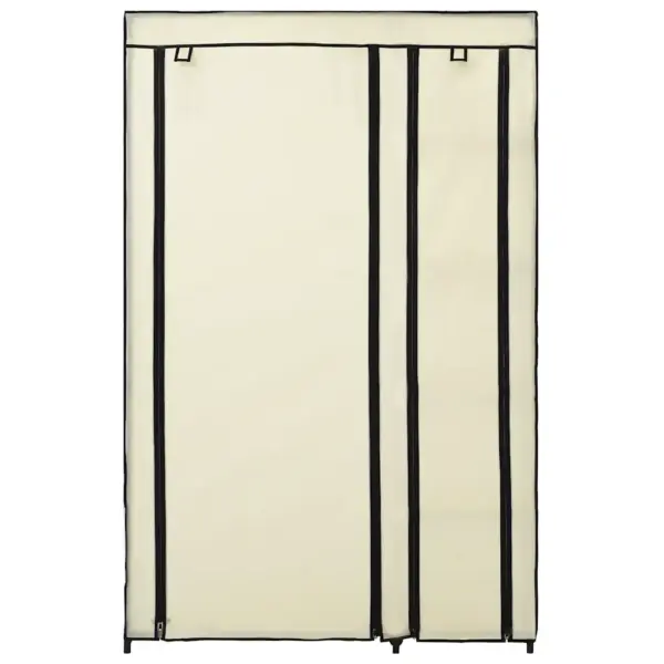 Kokkupandavad riidekapid, 2 tk, kreemjasvalge fliiskangas, 110 x 45 x 175 cm – 5