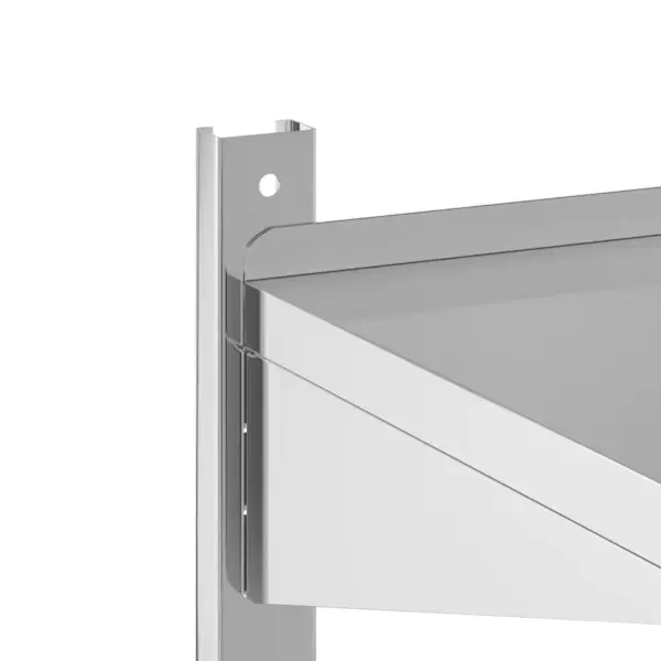 2-korruseline seinariiul tõstetud servadega, hõbedane roostevaba teras, 100 x 40 x 60 cm – 8