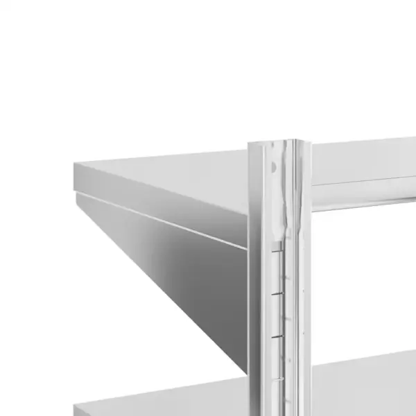 2-korruseline seinariiul tõstetud servadega, hõbedane roostevaba teras, 100 x 40 x 60 cm – 9