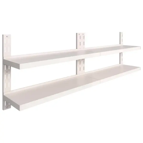 2-korruselised roostevabast terasest seinariiulid kööki, 2 tk, reguleeritava kõrgusega, 240 x 30 cm, kandevõime 80 kg – 2