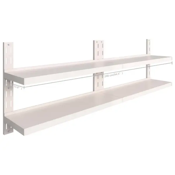 2-korruselised roostevabast terasest seinariiulid kööki, 2 tk, reguleeritava kõrgusega, 240 x 30 cm, kandevõime 80 kg – 7