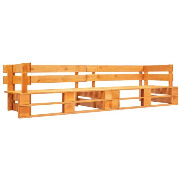 2-osaline kaubaalustest aiadiivan liivakarva patjadega, kuldpruun immutatud männipuit, 220 x 66 x 65 cm – 3
