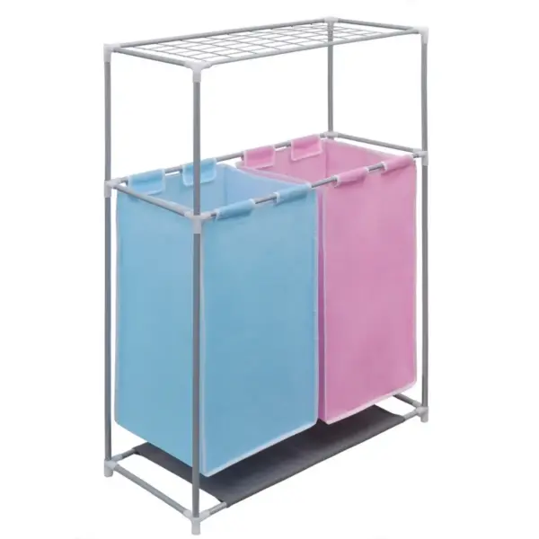 2-osalised pesusorteerijad ülemise riiuliga, roosa ja sinine, 2 tk, 70 x 30 x 80 cm – 2