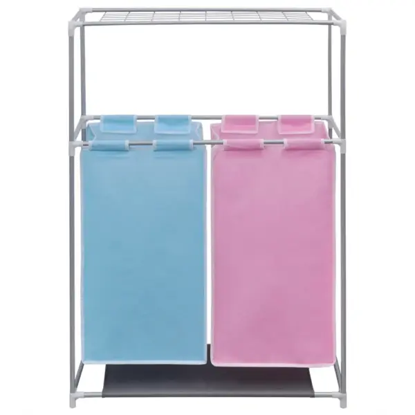 2-osalised pesusorteerijad ülemise riiuliga, roosa ja sinine, 2 tk, 70 x 30 x 80 cm – 3