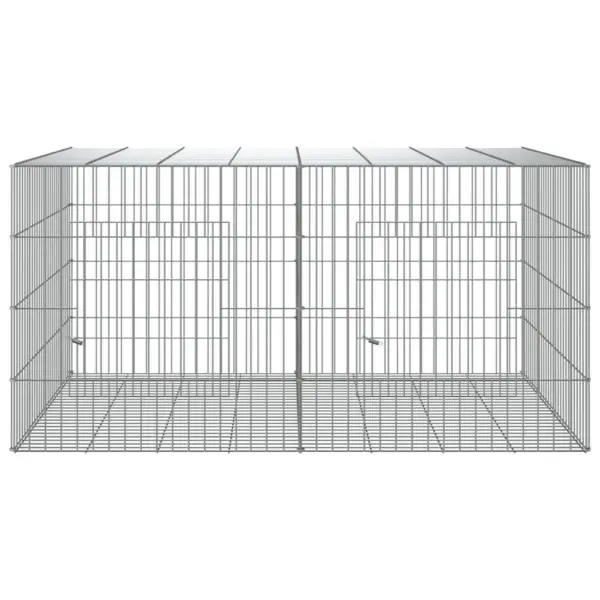 2-paneeliline küülikupuur tsingitud rauast, hõbedane, 110 x 79 x 54 cm – 3