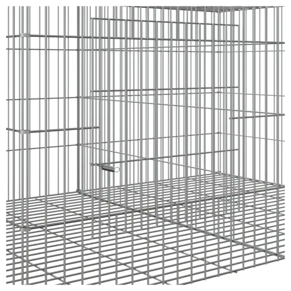 2-paneeliline küülikupuur tsingitud rauast, hõbedane, 110 x 79 x 54 cm – 6