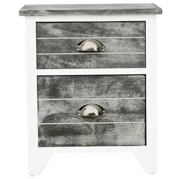 2 sahtliga öökapid, paulowniapuidust ja vineerist, hall-valged, 2 tk, 38 x 28 x 45 cm – 5