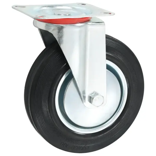Pöörlevad kummirattad kinnitusplaadiga, 200 mm, 12 tk (6 piduriga), 180 kg – 5