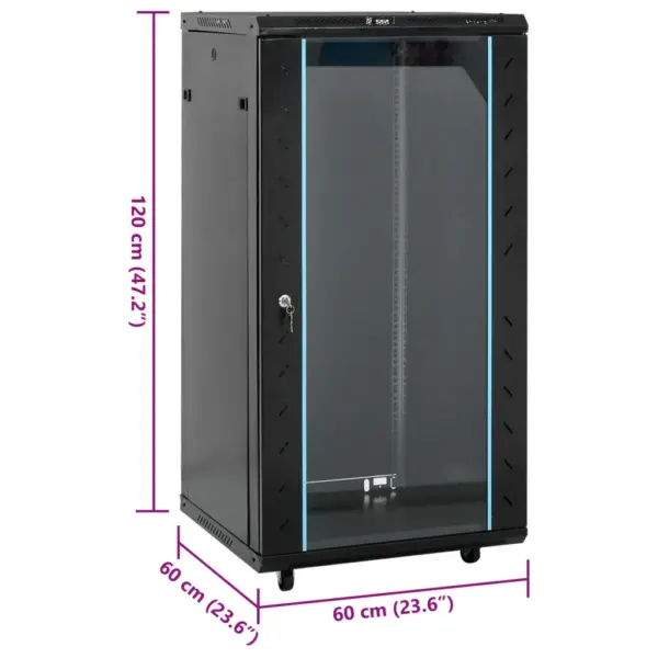 22U põrandapealne võrgukapp ratastega alusel, 19″ IP20, 60 x 60 x 120 cm – 8