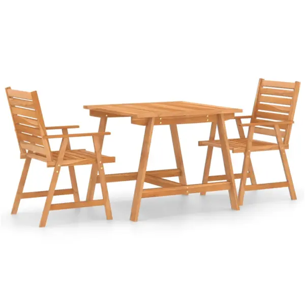 3-osaline akaatsiapuidust aiamööbli komplekt, pruun, laud 88 x 88 cm – 2