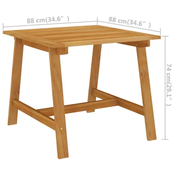 3-osaline akaatsiapuidust aiamööbli komplekt, pruun, laud 88 x 88 cm – 12