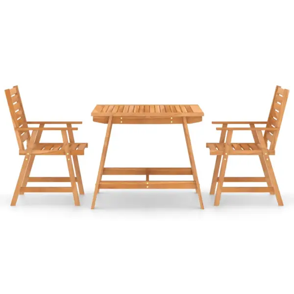 3-osaline akaatsiapuidust aiamööbli komplekt, pruun, laud 88 x 88 cm – 3