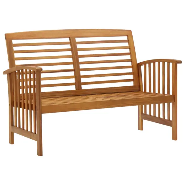3-osaline aiamööbli komplekt, akaatsiapuit, 2 aiapinki ja kohvilaud, laud 102 x 50 x 43 cm – 4