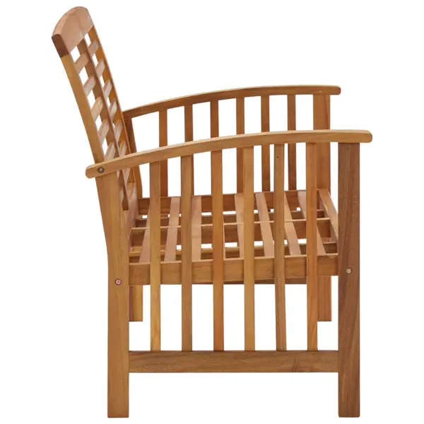 3-osaline aiamööbli komplekt, akaatsiapuit, 2 aiapinki ja kohvilaud, laud 102 x 50 x 43 cm – 5