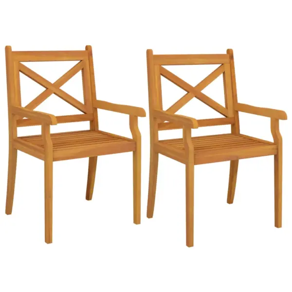3-osaline akaatsiapuidust aiamööbli komplekt, pruun, laud 85 x 85 cm ja 2 tooli – 7